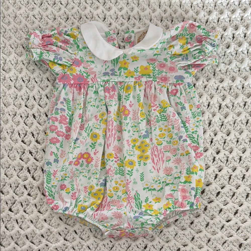 The Beaufort Bonnet Company Floral Bodysuit - Pink, Yellow, Green